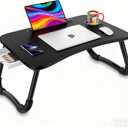 Fayquaze Laptop Bed Table, Portable Foldable Laptop Bed Desk with Storage Drawer and Cup Holder, Lap Desk Lap Stand Tray Table Floor Table Serving Tray for Eating, Reading and Working