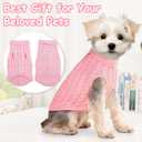 2 Pieces Dog Sweaters for Medium Dogs Girl boy, Knitted Chihuahua Sweater Yorkie Dachshund,Dog Sweaters for Small Dogs Girl Male Fall Winter Puppy CatMedium (Pink+beige)
