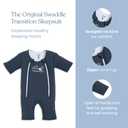 Magic Sleepsuit Baby Merlin's Cotton Baby Swaddle Transition Product - Soft and Cozy Design, Double Zipper for Easy Diaper Changes, Promotes Safe Sleep, 3-6 Months - Navy Blue - Small 12-18lbs