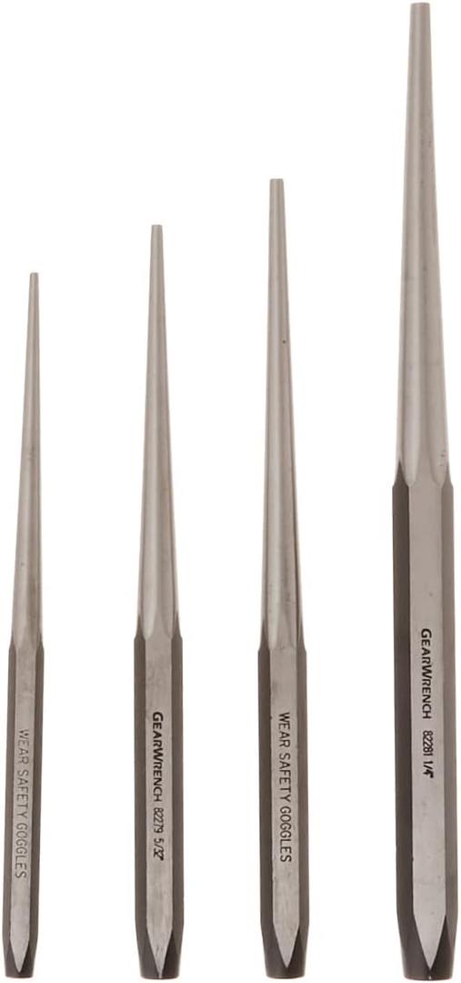 GEARWRENCH 4 Piece Long Taper Punch Set, 82307