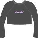 Bloch Girls' River Long Sleeve Raglan Crop Tee (8-10 Years, Black)