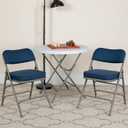 Flash Furniture Hercules Series Metal Folding Chairs with Cushioned Seat, Fabric Upholstered Event Chairs with 300-lb. Static Weight Capacity, Set of 2, Navy