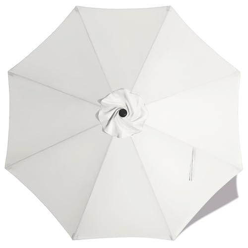 MASTERCANOPY Patio Umbrella 9 ft Replacement Canopy for 8 Ribs-White Canopy Only
