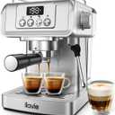 Espresso Machine 20 Bar, Professional Espresso Maker Cappuccino Machine with Steam Milk Frother, Stainless Steel Espresso Coffee Machine with 61oz Removable Water Tank, for Home Office Dad Mom