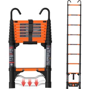 Telescoping Ladder 8.5FT, Aluminum Extension Ladder with One-Step Fold