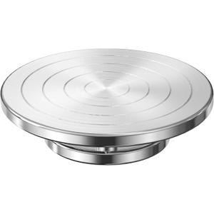 Yncotte 7 Inch Sculpting Wheel, Double-Sided Pottery Turnable Wheel Aluminium Alloy Heavy Duty Metal Banding Wheel with Ball Bearings for Ceramics Model Making Clay Modeling Cake Decor Paint Spraying