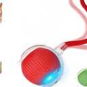 360 Automatic Rolling Interactive Pet Toy. Indoor Flashing LED Floor Roller with Random Motion for Cats & Small Dogs, Continuous Stimulation & Exercise. (Red)