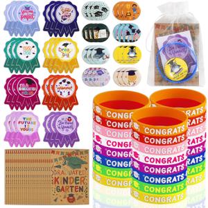 fethwoin 120Pcs Kindergarten Graduation Gifts for Boys and Girls, Congrats Grad Kinder Graduation Gifts 2026, Kids Grad Wristbands Pins Presents for Pre k Graduation Party Decorations Favors