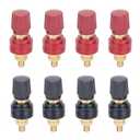 8PCS 1/4" Pure Brass Junction Posts,M6 Screws Remote Battery Connector Terminal - Perfect for Welding Machines and Voltage Stabilizers (Red & Black)