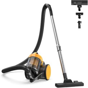 DUMOS Canister Vacuum Cleaner, 16Kpa Bagless Vacuum Cleaners for Home
Large 1.8L Dust Cup, HEPA Filter, 3 Cleaning Attachments for Hard Floor, Carpet, Upholstery & Stairs, Yellow