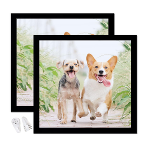 8x8 Picture Frame Set of 2, Black Square Photo Frames High Transparent Wall Gallery Desktop Horizontal Vertical for Canvas Collage Photo Poster Certificate 8 x 8 inches  