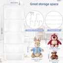 Over Door Stuffed Animal Storage, Hanging Plush Toy Organizer Holder | Behind Door Organizer with 4 Large Pockets, Mesh Hammock Bag for Doll & Bear Stuffies, Idea for Girl Boy Kid Nursery Closet