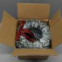 6 Pack Christmas Wreath 9.5" with Silk Red Classic Bow Wreath Crafts for Door Decoration Pine Indoor Outdoor Decoration Home Window Holiday