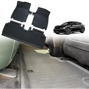 BestEvMod All Weather Floor Mats Compatible with Kia EV6 2022-2024 2025 Accessories XPE High Temperature Resistance Odorless Waterproof Floor Liner 1st & 2nd Row Set