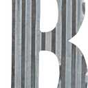 COLLECTIVE HOME - 12" Metal Letter Wall Decor, Galvanized Steel Numbers, Rustic Hanging Decor Symbols, Corrugated Metal Decoration, House Number (B)