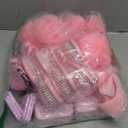 6 Sets Baby Shower Prizes for Winners Headband Hair Brush Jewelry Box Sleep Mask Compact Mirror Powder Puff Hair Tie Gift Bag Baby Shower Favors Bridal Shower Thank You Gifts for Guests (Pink)