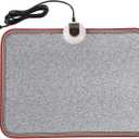 AC 110V Heated Floor Mat for Foot, Gray Carbon Crystal Heating Pad, Electric Heated Foot Warmers for Office, Home (Grey)