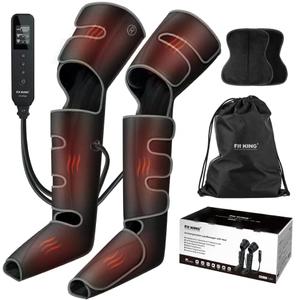 FIT KING Full Leg Massager with Heat, Air Compression Massager for Foot Calf & Thigh Muscle Relaxation and Recovery, Helpful for Pain Relief,Swelling, Edema and RLS