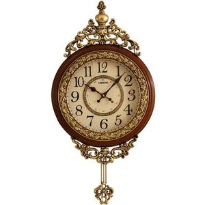 Silent Wall Clock Exquisite Simplicity Metal Clock Quiet Walking Retro Clock Accurate Scale Traditional Clock Durable Anti-Corrosion A-88 (Brown)