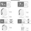 VEWEET, Series Fiona, 30-Piece Dinnerware Sets for 6, White Dishes Set with Black and Gray Stripes, Porcelain Dinner Set Including Dessert Plates, Soup Plates, Dinner Plates, Cups & Saucers