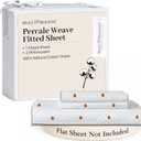 King Size Fitted Sheet with 18" Deep Pockets, No Flat - Percale Weave Natural - Breathable 100% Cotton Printed Bedding, 1 Fitted Sheet + 2 Pillowcases - Peach Dot Print
