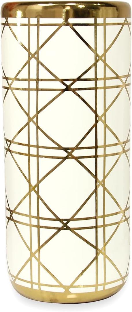 ZOEJADE Porcelain Ceramic Umbrella Stand Umbrella Holder Modern Style Floor Vase for Storing Canes Walking Sticks for Entryway Indoor 18'' High