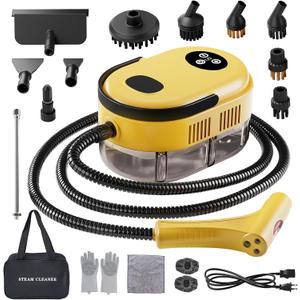 Handheld Steam Cleaner, 10s Fast Handheld Heating Steamer for Cleaning 15-in-1 High Pressure Steam Cleaner for Home & Kitchen, Grease, Grout, Tile,Floor,Couch and Car (yellow)