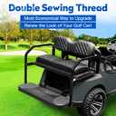 NOKINS 4PCS Golf Cart Seat Covers Kit, Front and Rear Seat Covers Fits YAMAHA/G29/Drive2 Standard Seat Cushion, Yamaha Vinyl Diamond Replacement Seat Covers, No Stapler(Black&Black Stitch)