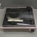 Record Players for Vinyls Turntable with Speakers Belt-Driven Turn Tables LP Phonograph Support 3-Speed Full Size Bluetooth Wireless Playback Headphone AUX RCA Line New Sleek Pale Light Pink