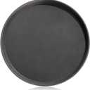 New Star Foodservice Non-Slip Tray, Plastic, Rubber Lined, Round (Black, 14-Inch)