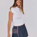 Caracilia Women Running Shorts Flowy Pleated Athletic Shorts Summer High Waisted Tennis Sporty Workout Gym Shorts (S)