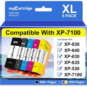 myCartridge Remanufactured Ink Cartridge Replacement for Epson 410XL 410 XL T410XL for Epson Expression XP-7100 XP-640 XP-830 XP-630 XP-635 XP-530 Printer (Black, PBK, Cyan, Magenta, Yellow) 5 Pack