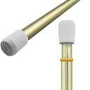 Amazing Drapery Hardware 7/16 Inch Brass Spring Tension Rods, Set of 2 - Adjustable Length 28-48 Inches - Twist to Fit Curtain Rods for Lightweight Sheer Panels, Sidelight Windows, and Small Spaces