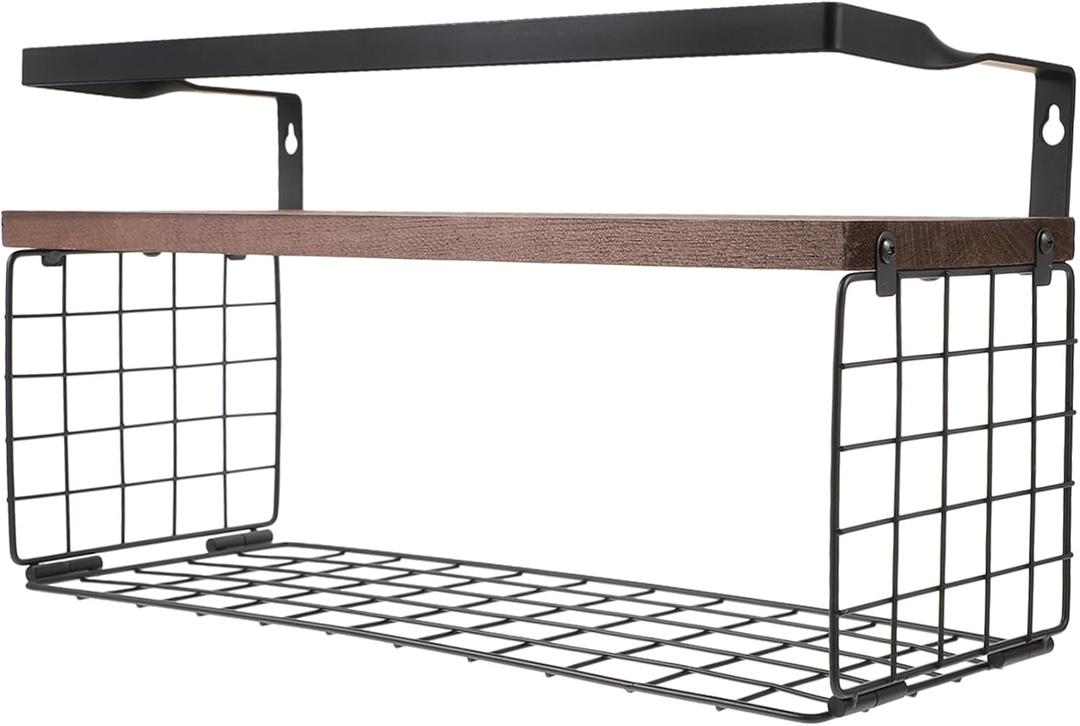 Cabilock 1pc Bathroom Wall Mounted Floating Shelf Wooden Storage Organizer for Shampoo Perfume and Stylish and Easy to Install Bathroom Rack Multi-Functional Design for Home Decor