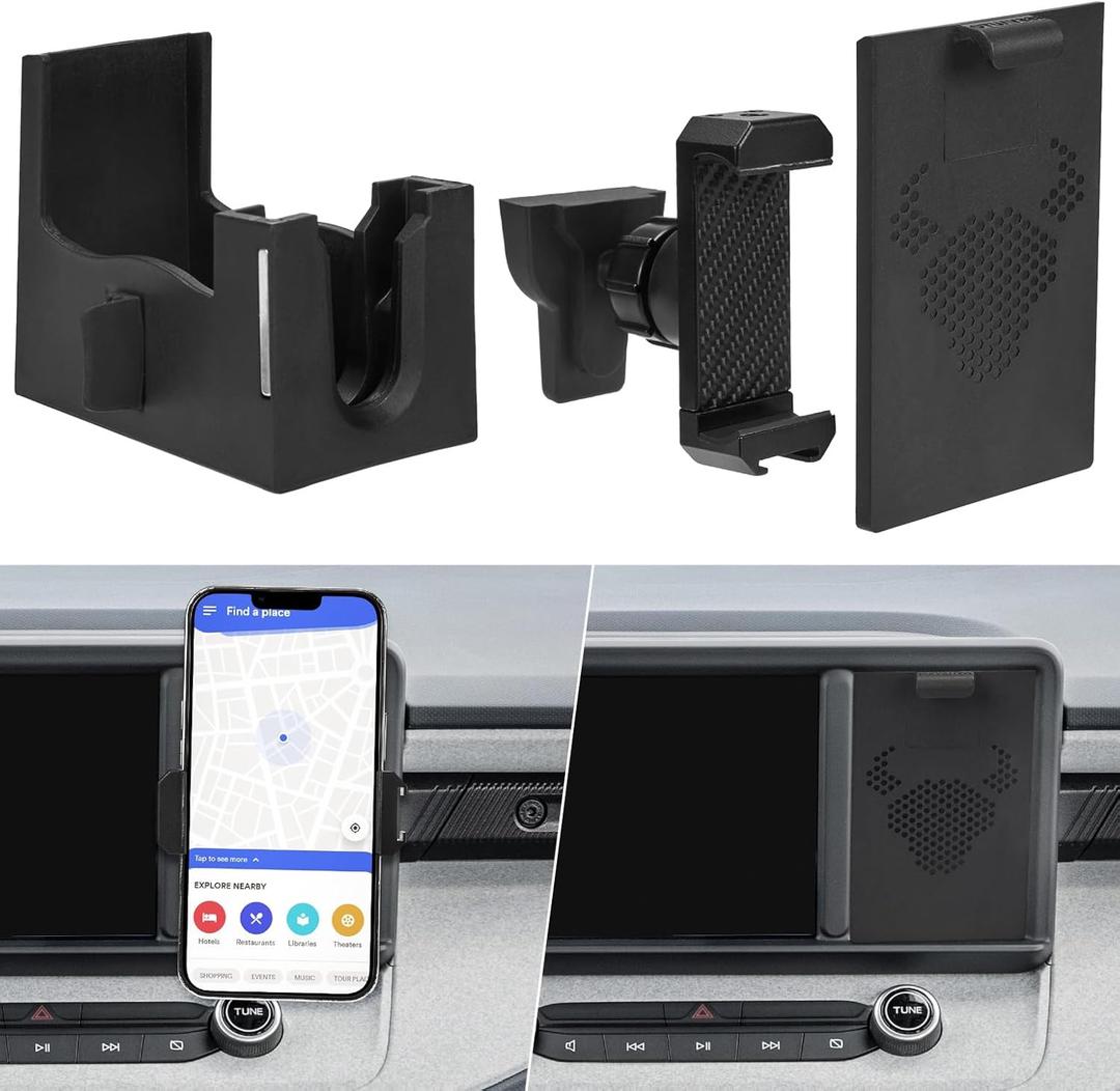 JOYTUTUS Cubby Phone Mount Cubby Storage Compatible with Ford Maverick 2024 2023 2022 Truck Dash Cubby Insert Phone Holder & Storage Box Kit