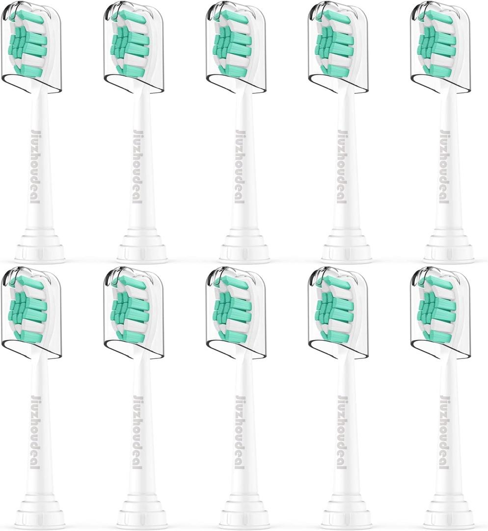 Replacement Toothbrush Heads Compatible with Philips Sonicare: Electric Brush Heads for Sonicare C2 Plaque Control Protective Clean 4100 5100 6100 Toothbrush, (10 Pack White)