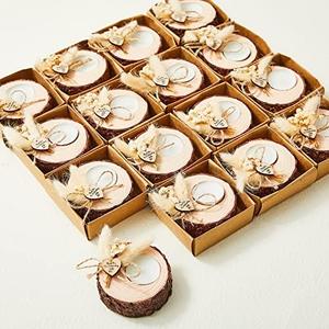 12 Pcs Wedding Favor Candle Holders Bridal Shower Favors Candles Rustic Souvenirs for Guest Gifts Party Decorations