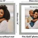 Americanflat 16x16 Picture Frame - Matted to 12x12 - Grey Wood