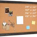 Cork Board Bulletin Board - 24" x 18" - Rustic Black Frame Corkboard for Wall - Decorative Pin Board, Message Board, Vision Board, Picture Board, Photo Board