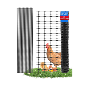 Garden Fence Animal Barrier, Snow Fence Temporary Fence Kit 40 in X 82 Ft, Plastic Safety Fence with 20 45-Inch Steel Stakes and 100 Zipper, Garden Fencing Temporary Fencing for Backyard