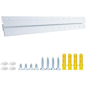 French Cleat Heavy Duty, Aluminum French Cleat, Headboard Wall Mounting Brackets with Screws, Heavy Mirror Mounting Hardware (24 Inch-1 Pair, Support 160 lbs)