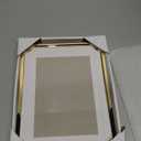 Luxury Gold 7x9'' Neoclassical Zinc Alloy Picture Frame with Acid-Free Double Mat for 5x7’' & 6x8,Hi-End Classy Heavy-Duty Metal Frame,Velvet Backing,Tabletop Display or Wall Mount