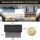 Polarized Sun Visor for Car with Organizer, Upgraded Adjustable Visor Extension, Handmade PU Leather Universal Sun Visor Extender Protects from Sun Glare, UV Rays, Snow Blindness (black)