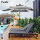 7.5Ft/9Ft Patio Umbrella, UV Protect Pool Umbrella with Heavy Duty Pole,Outdoor Umbrella with Push Botton Tilt & Crank