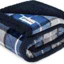 PetAmi Waterproof Dog Blanket for Couch, Pee Proof Sherpa Fleece Reversible Pet Throw, Furniture Protector for Bed Sofa Kennel, Soft Washable Cover for Small Medium Dog Puppy Cat, 29x40 Plaid Blue