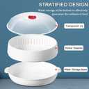 Microwave Vegetable Steamer, Microwave Steamer for Vegetables, Microwave Heating Bowl, Micro Cookware for Cooking (2 - Layer)