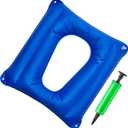 Nuanchu Inflatable Square Cushion Breathable Comfort Inflatable Air Seat Cushion and Inflator for Sitting Toilet Office School Chair Wheelchair Chair, Postpartum Relieve Pressure, Blue (1 Piece)