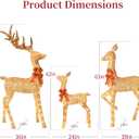 3D 6.5FT Christmas Deer Family Set, 340 LEDs - Gold