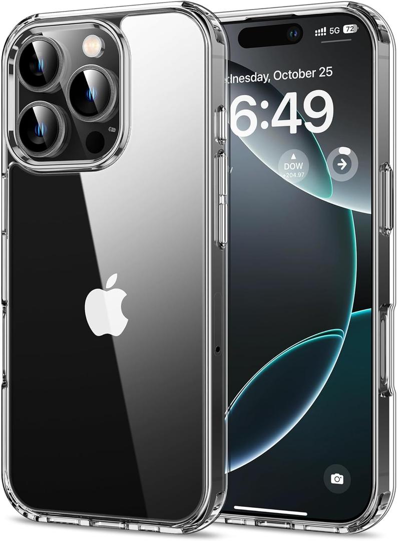HOOMIL Case for iPhone 16 Pro Max 6.9-Inch, Non-Yellowing, Drop Protection, Anti-Scratch Transparent Hard Back Phone Cover - Crystal Clear