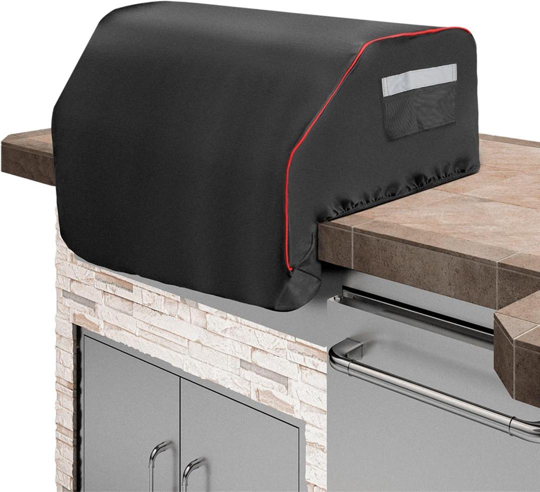 32 Inch Builtin Grill Cover for Bull 45005, Built-in Gas Grill Top Cover for Bull Lonestar 4-Burner & Bull Built-in Bill Outlaw Grills, Outdoor 87048 Smoker Waterproof Cover with Handle